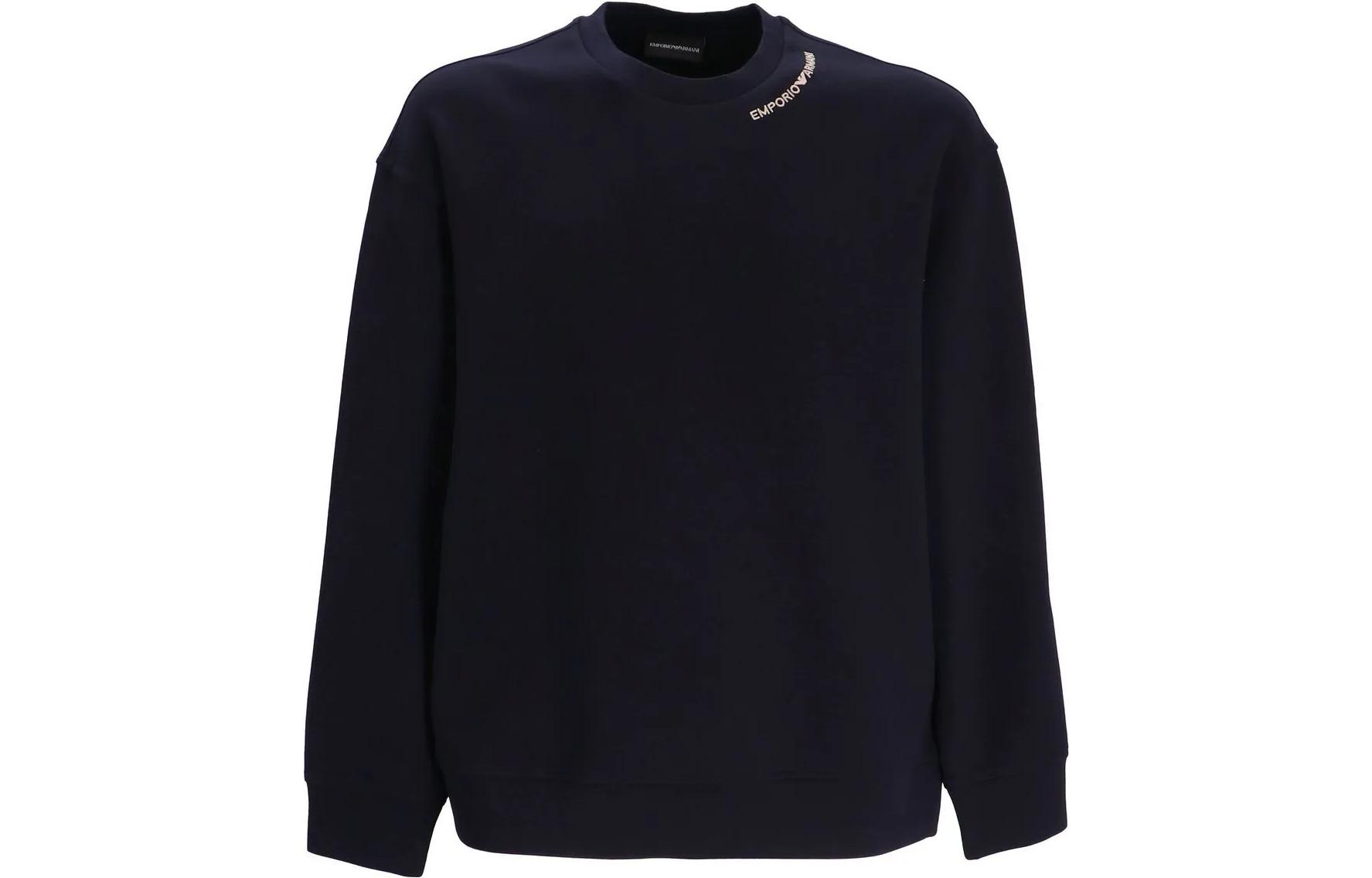 Emporio Armani SS23 Blue Logo Print Long Sleeve Sweatshirt 3R1MCY-1JHSZ-0920