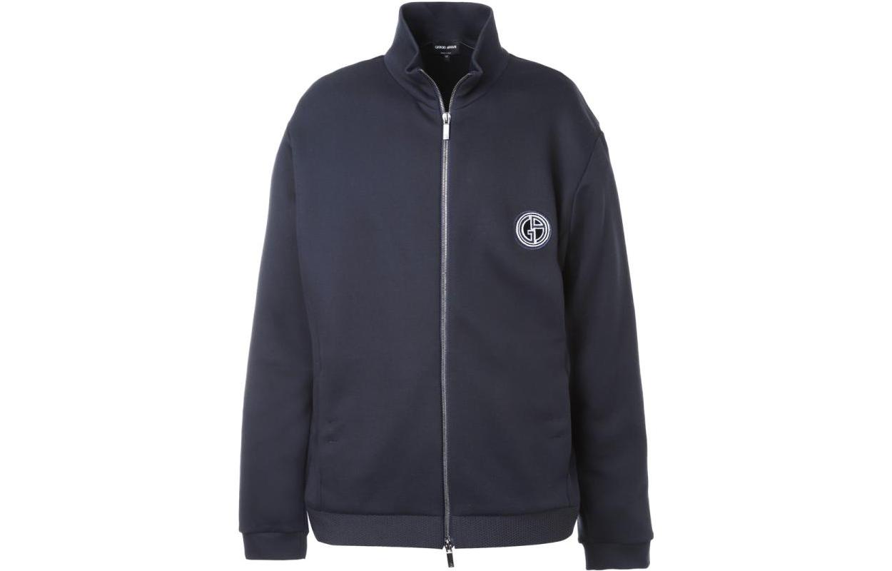 Emporio Armani SS23 Blue Zip-Up High-Neck Casual Sports Jacket 3LSB71-SJPHZ-UBWZ