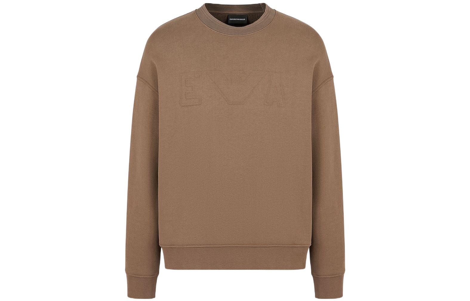 Emporio Armani SS23 Brown Crewneck Pullover Sweatshirt 3R1MDJ-1JWPZ-0485