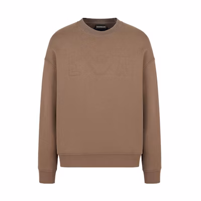 Emporio Armani SS23 Brown Crewneck Pullover Sweatshirt 3R1MDJ-1JWPZ-0485
