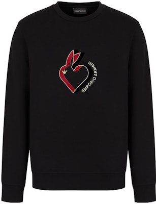 EMPORIO ARMANI SS23 Chinese New Year Rabbit Embroidery Sweatshirt Black . 3R1MBJ-1JHSZ-0999 Buy EMPORIO ARMANI SS23 Chinese New Year Rabbit Embroidery Sweatshirt Black . 3R1MBJ-1JHSZ-0999
