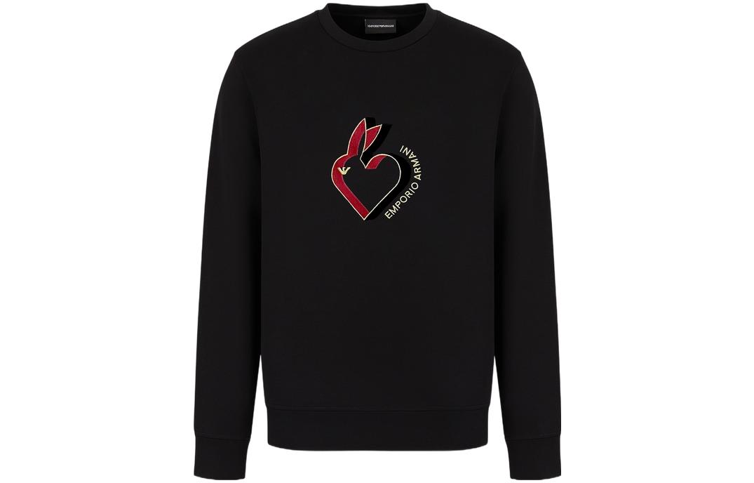 Order EMPORIO ARMANI SS23 Chinese New Year Rabbit Embroidery Sweatshirt Black . 3R1MBJ-1JHSZ-0999