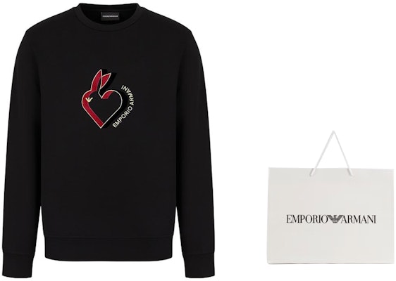 EMPORIO ARMANI SS23 Chinese New Year Rabbit Embroidery Sweatshirt Black . 3R1MBJ-1JHSZ-0999 Lookbook EMPORIO ARMANI SS23 Chinese New Year Rabbit Embroidery Sweatshirt Black . 3R1MBJ-1JHSZ-0999