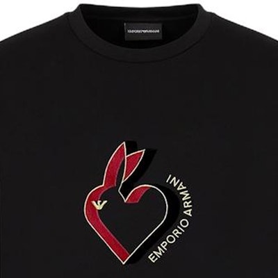 EMPORIO ARMANI SS23 Chinese New Year Rabbit Embroidery Sweatshirt Black . 3R1MBJ-1JHSZ-0999 Details for EMPORIO ARMANI SS23 Chinese New Year Rabbit Embroidery Sweatshirt Black . 3R1MBJ-1JHSZ-0999