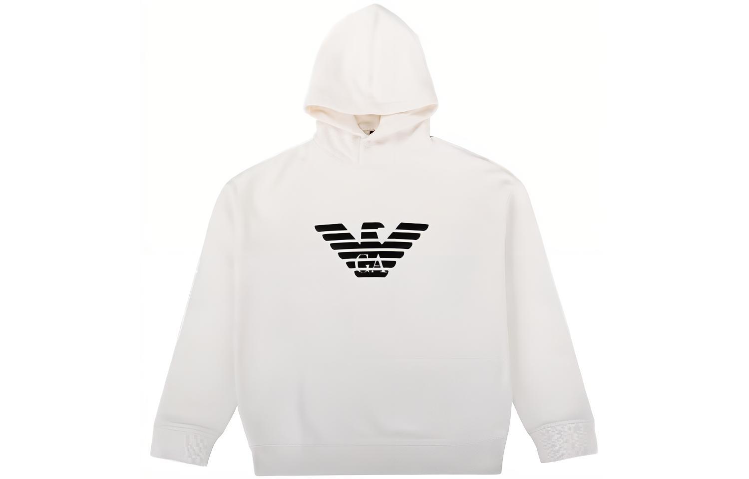 Emporio Armani SS23 Classic Logo Hoodie Long Sleeve White 6L1ML9-1JWPZ-01E4