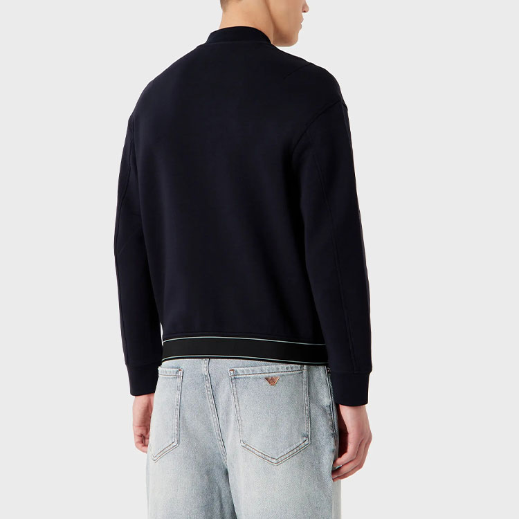 Purchase Emporio Armani SS23 拼色Logo棒球領拉鍊外套 深藍 3R1MDF-1JHSZ-0920