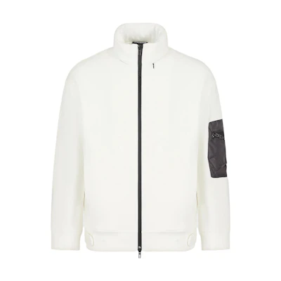 Emporio Armani SS23 Color-Block Patch Zip Jacket White 3R1MCT-1JHSZ-0101