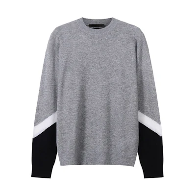 EMPORIO ARMANI SS23 Colorblock Crewneck Pullover Sweater . 3R1MX6-1MDTZ-0630