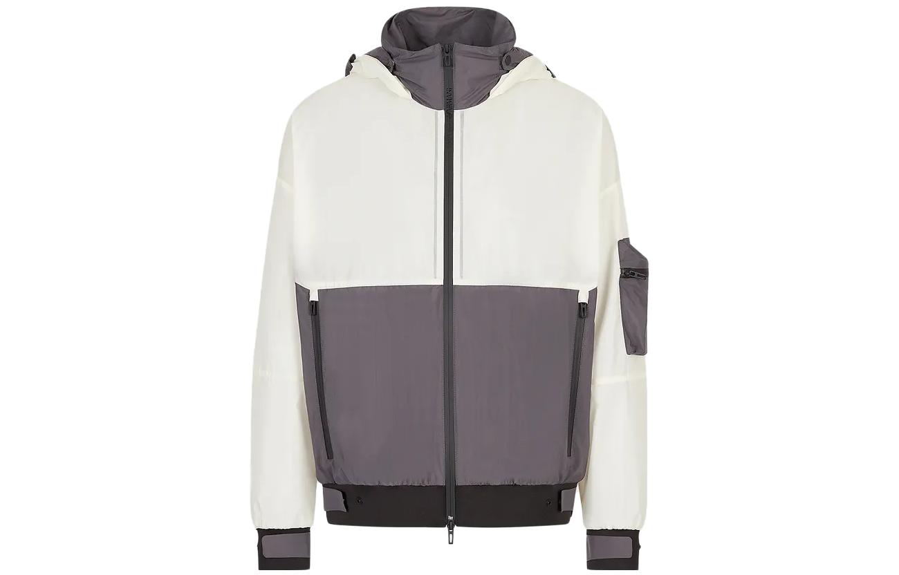 Emporio Armani SS23 Colorblock Hooded Zip Jacket White () 3R1BT11-NSWZ1-0101