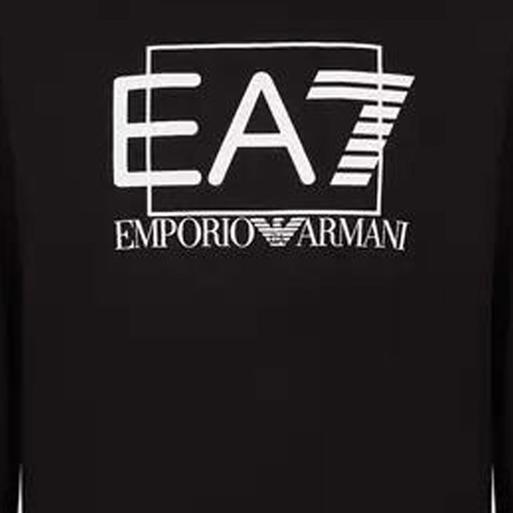 Emporio Armani SS23 Colorblock Logo Cotton Crewneck Sweatshirt Black Men 3RPM60-PJ05Z-1200 圖 7