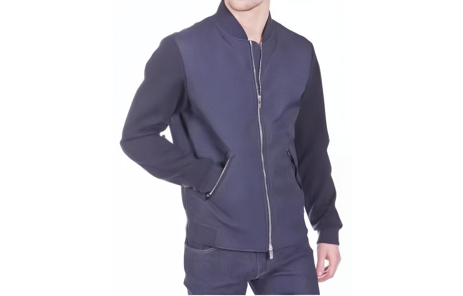 Emporio Armani SS23 Colorblock Zipper Jacket in Navy Blue VCR96W-VCW09-922