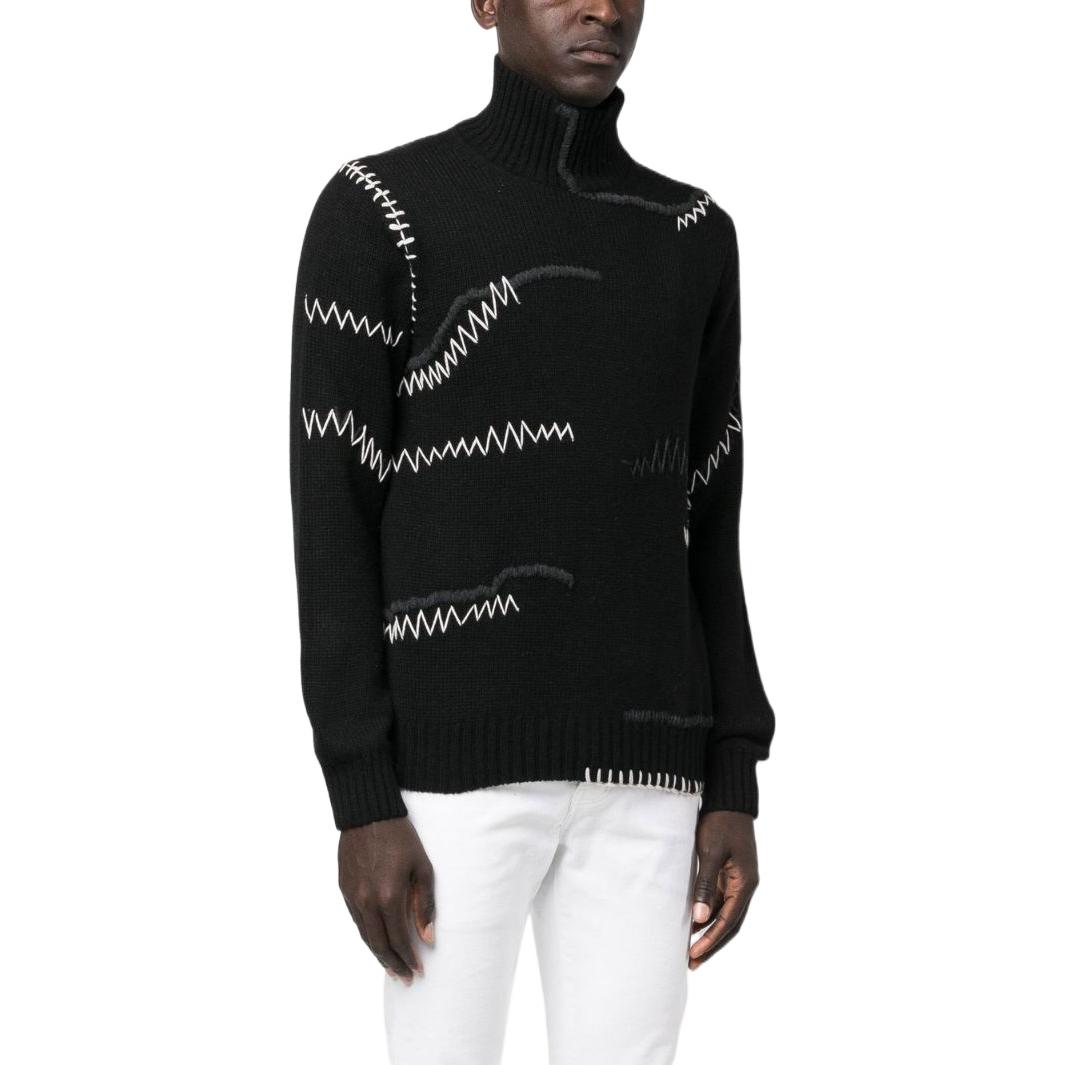 Emporio Armani SS23 Contrast Stitch High Neck Sweater  Black 6L1MV8-1M07Z-0999 圖 5