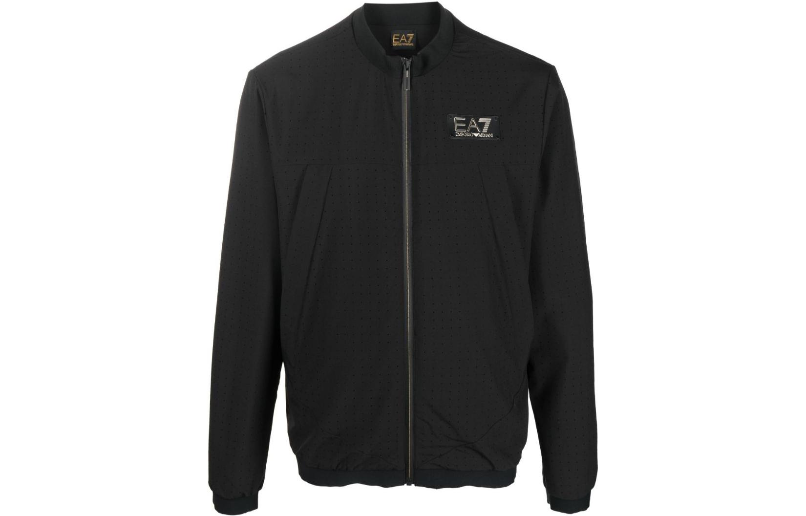 Emporio Armani SS23 EA7 Black Lightweight Jacket with Logo Patch for Men 3RPB09-PNBHZ-1200