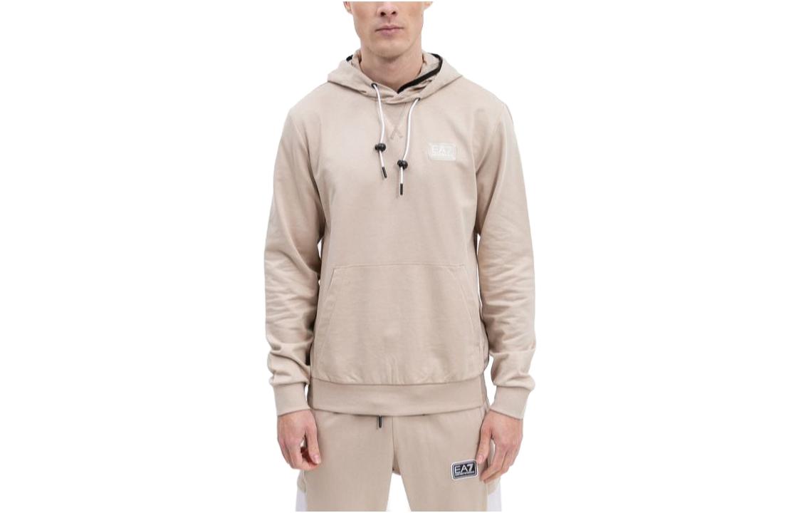 Emporio Armani SS23 EA7 Khaki Hoodie with Logo Print 3RPM24-PJ05Z-1722