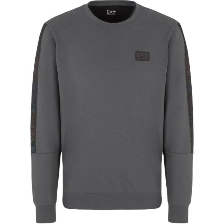 Emporio Armani SS23 EA7 Logo Print Crewneck Sweatshirt Gray 6LPM43-PJ05Z-1977