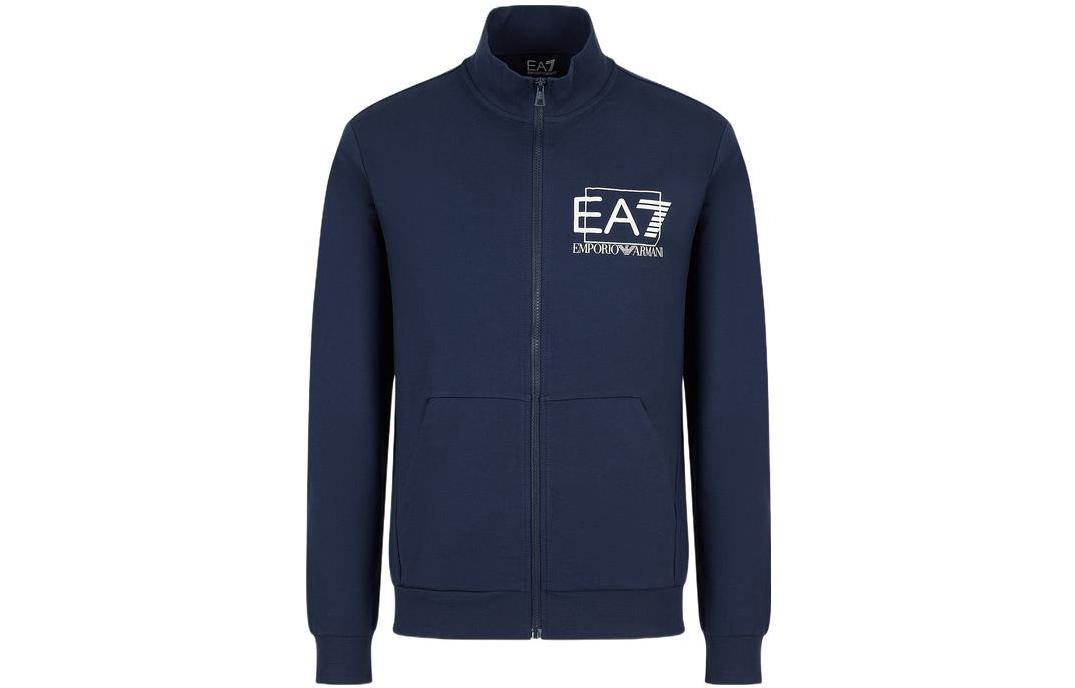Emporio Armani SS23 EA7 Logo Print High-Neck Navy Sweatshirt 3RPM61-PJ05Z-1554