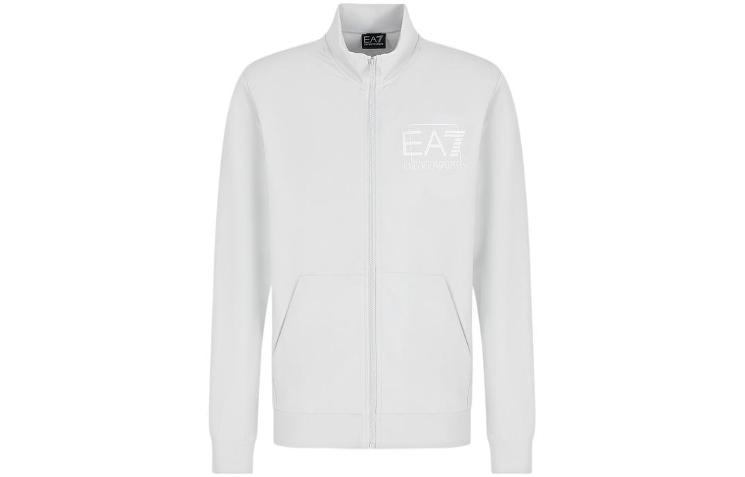 Emporio Armani SS23 EA7 Logo Print Zip-Up Sweatshirt Grey - 3RPM61-PJ05Z-1941