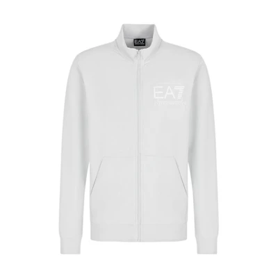 Emporio Armani SS23 EA7 Logo Print Zip-Up Sweatshirt Grey - 3RPM61-PJ05Z-1941