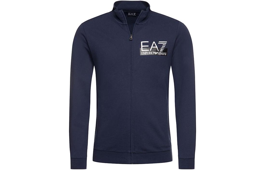 Emporio Armani SS23 EA7 Logo Print Zip-Up Sweatshirt Blue () 6GPM61-PJ05Z-1554