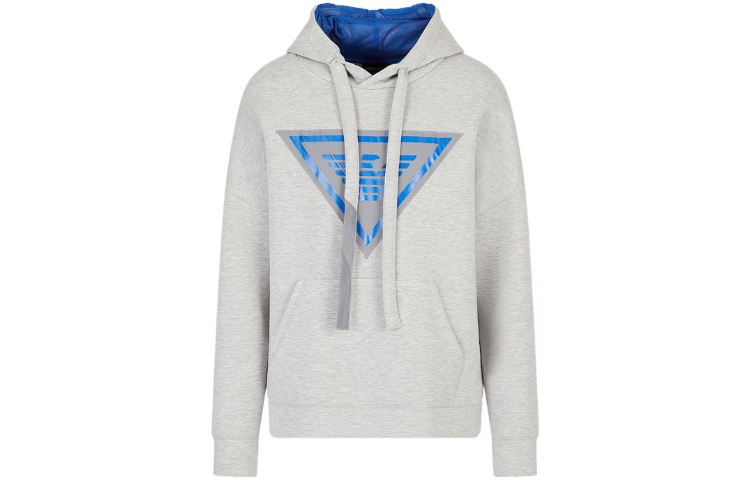 Emporio Armani SS23 Eagle Logo Patch Hoodie Men’s Light Grey 3R1M6P-1JV9Z1-0616