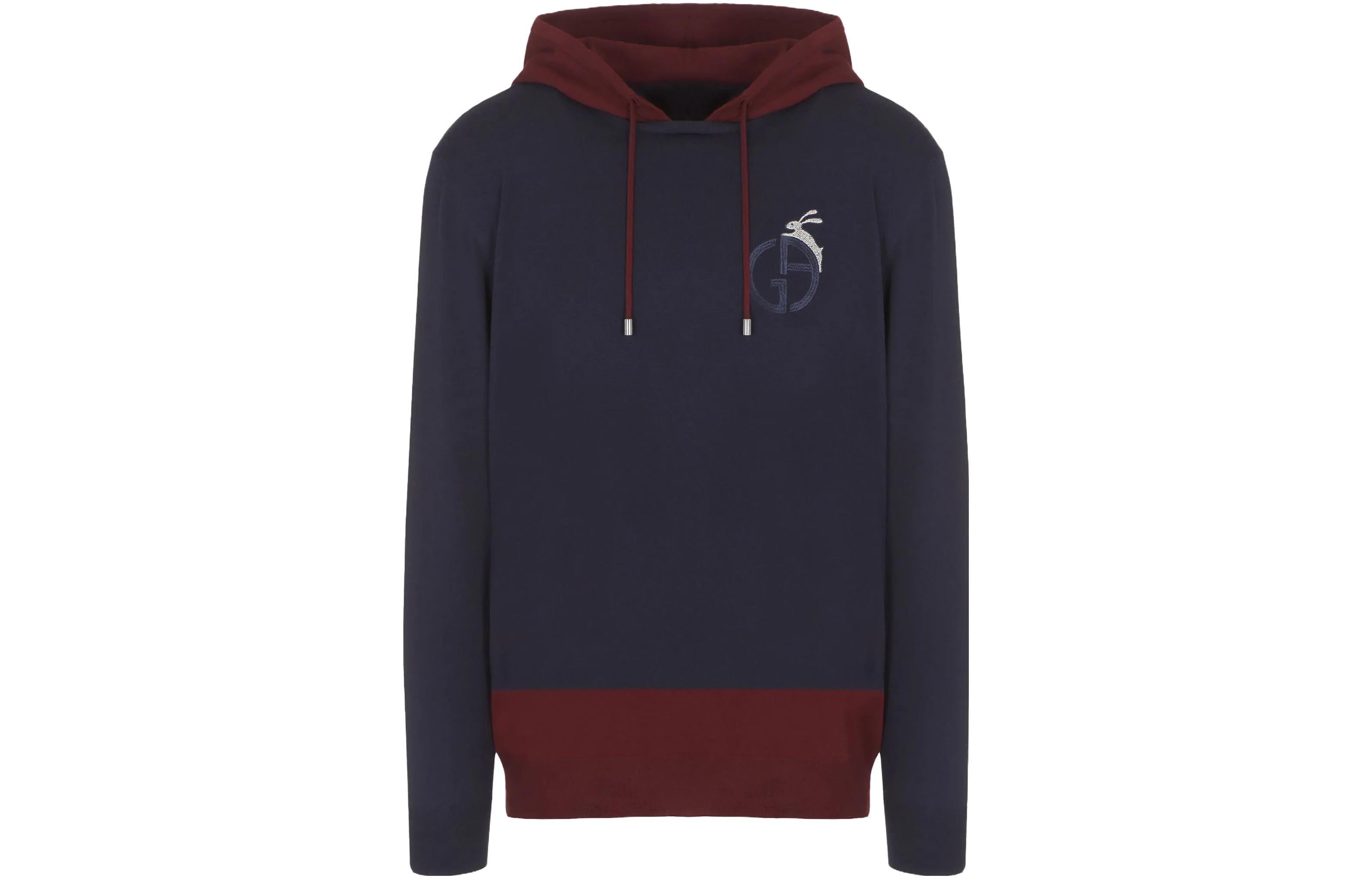 Emporio Armani SS23 Embroidered Logo Hoodie Navy Blue 3RSM41S-M41Z1-FBWF