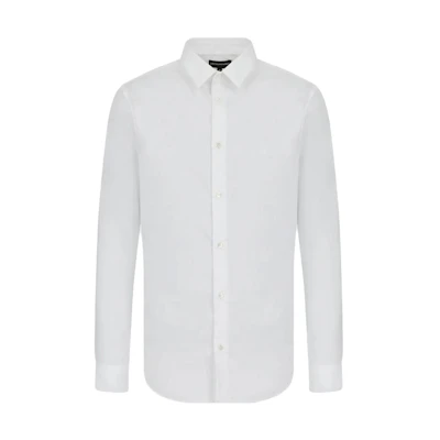EMPORIO ARMANI SS23 Essentials White Solid Long Sleeve Button-Up Shirt. 8N1C091-NI9Z1-0100