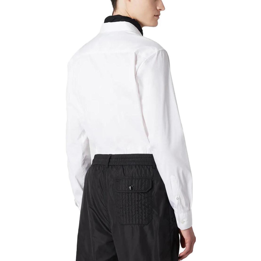 Shop EMPORIO ARMANI SS23 Essentials  White Solid Long Sleeve Button-Up Shirt. 8N1C091-NI9Z1-0100