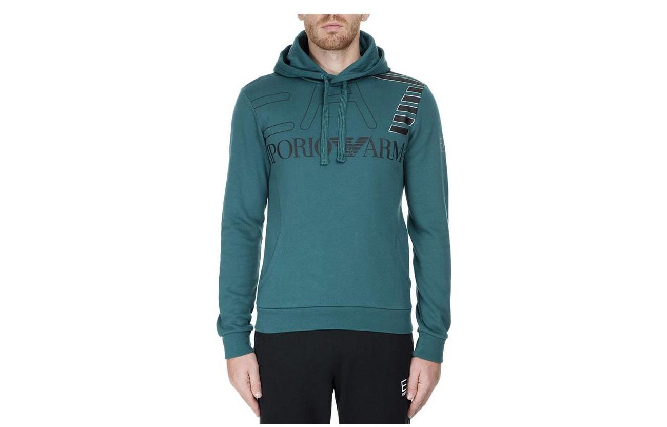 Emporio Armani SS23 EV7 Floral Hoodie Dark Green 6GPM30-PJ07Z-1855