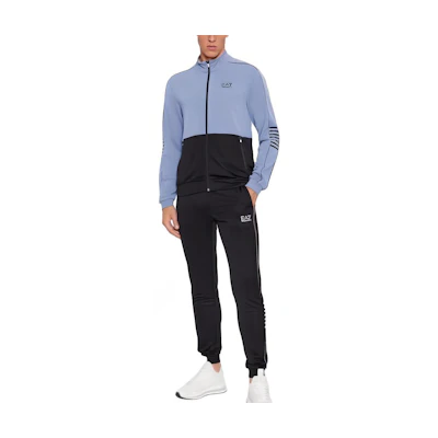 Emporio Armani SS23 EV7 Logo Embroidered Tracksuit Light Blue. 6RPV53-PJ16Z-25CK