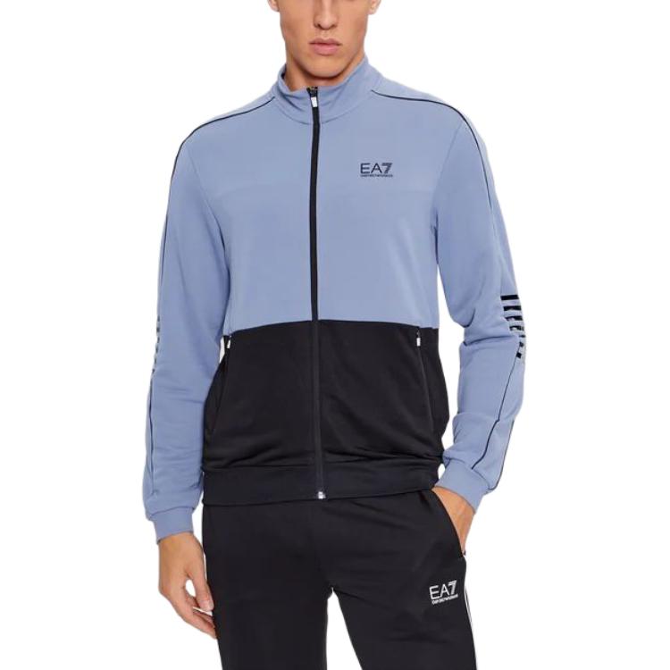 Shop Emporio Armani SS23 EV7 Logo Embroidered Tracksuit  Light Blue. 6RPV53-PJ16Z-25CK