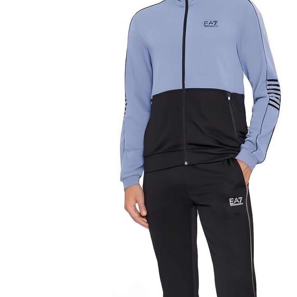 Sizing Emporio Armani SS23 EV7 Logo Embroidered Tracksuit  Light Blue. 6RPV53-PJ16Z-25CK