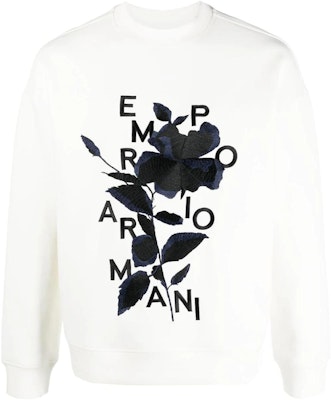 EMPORIO ARMANI SS23 Floral Logo Print Crewneck Sweatshirt Men’s White. 3R1MBB-1JHSZ-0101 Order EMPORIO ARMANI SS23 Floral Logo Print Crewneck Sweatshirt Men’s White. 3R1MBB-1JHSZ-0101