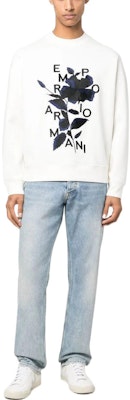 EMPORIO ARMANI SS23 Floral Logo Print Crewneck Sweatshirt Men’s White. 3R1MBB-1JHSZ-0101 Lookbook EMPORIO ARMANI SS23 Floral Logo Print Crewneck Sweatshirt Men’s White. 3R1MBB-1JHSZ-0101