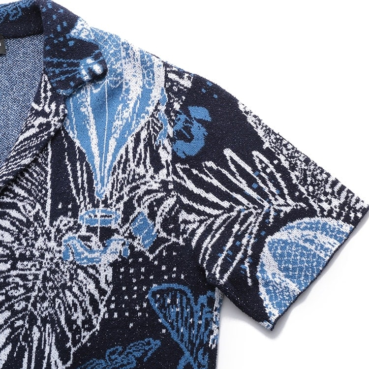 Shop EMPORIO ARMANI SS23 Floral Print Shirt Navy Blue -  Resort Capsule. 6R1CV5-1M40Z-F902
