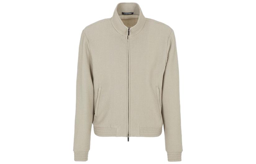 Emporio Armani SS23 Full-Zip Stand Collar Jacket Light Brown H41R29-E1070-1112