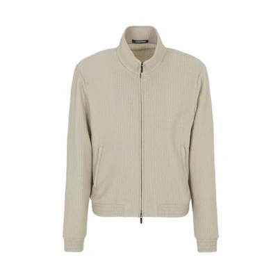 Emporio Armani SS23 Full-Zip Stand Collar Jacket Light Brown H41R29-E1070-1112