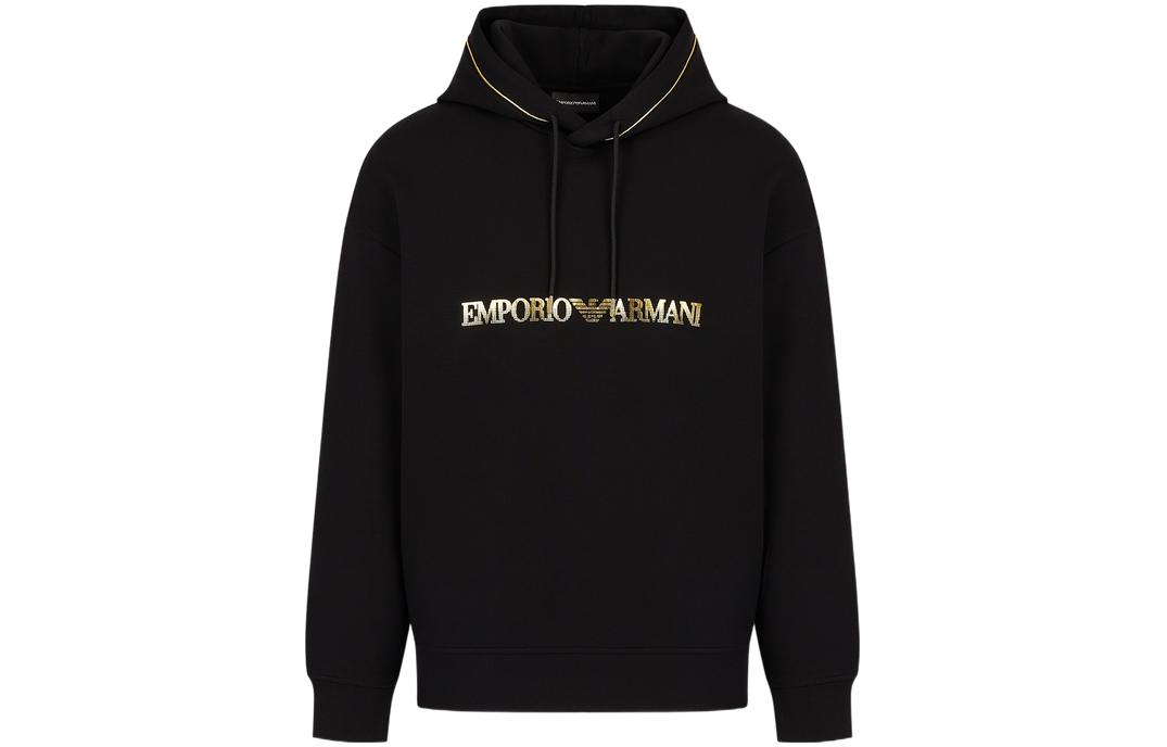 EMPORIO ARMANI SS23 Gradient Logo Hoodie Black 3R1MBW1JHSZ 圖 2