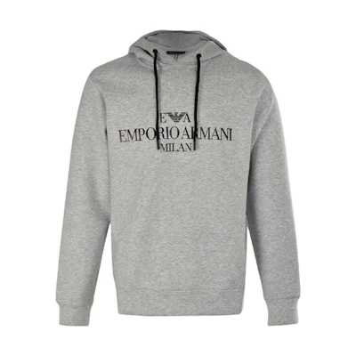 Emporio Armani SS23 Gray-White Logo Print Hoodie Long Sleeve 6G1MP1-JHSZ-0616