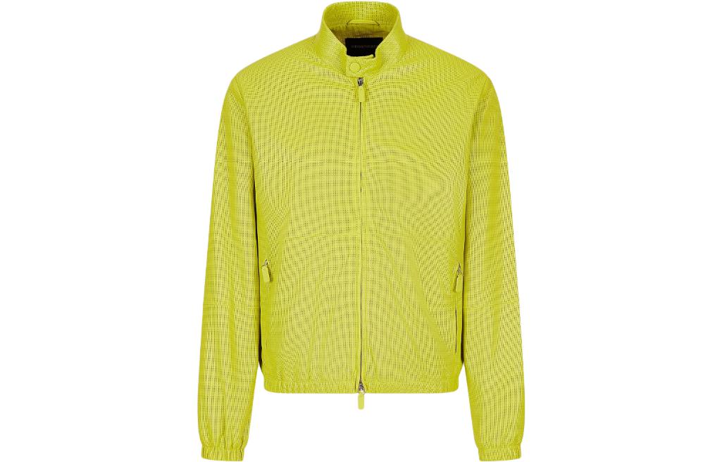 Emporio Armani SS23 Green Lambskin Zipper Jacket D41R86D-1P860-1517