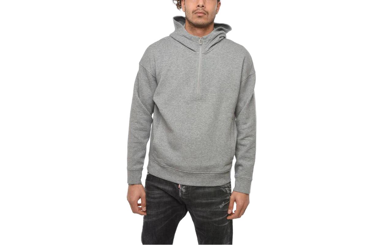 Emporio Armani SS23 Grey Half-Zip Pullover Hoodie 3L1MCJ-1JHSZ-0630
