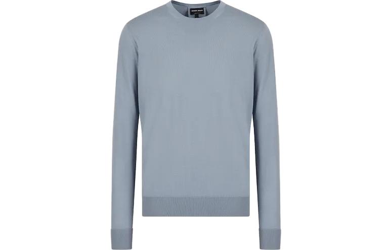 Emporio Armani SS23 Grey Solid Crewneck Pullover Sweatshirt 8NSM01S-M99Z1-U9UV