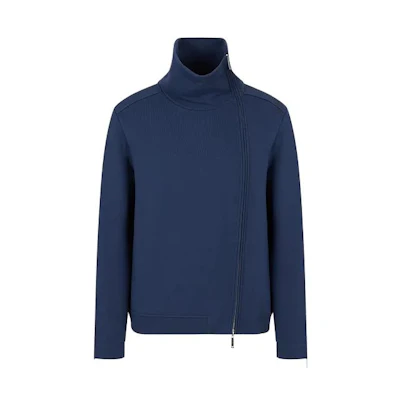 Emporio Armani SS23 High-Neck Navy Blue Long-Sleeve Sweatshirt 3R1B6V1-JZ1Z1-0922