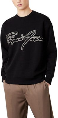 安普里奥·阿玛尼 SS23 字母印花圆领长袖卫衣 黑色 男款 3R1MDK-1JHSZ-0999 Shop 安普里奥·阿玛尼 SS23 字母印花圆领长袖卫衣 黑色 男款 3R1MDK-1JHSZ-0999