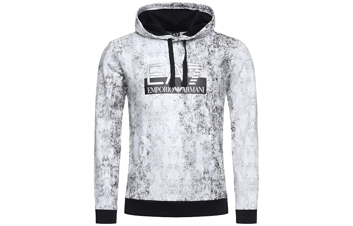 Emporio Armani SS23 Letter Print Drawstring Hoodie White () 6GPM13-PJF6Z-2107