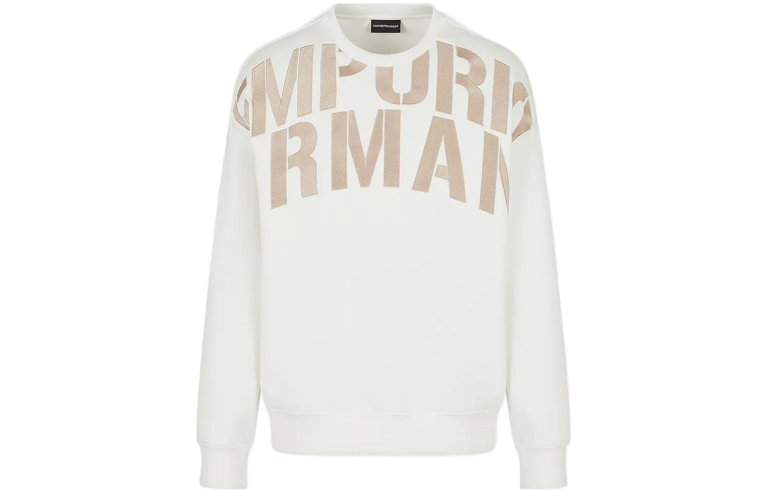 Order Emporio Armani SS23 Logo Pullover Sweatshirt Lengan Panjang Off-White. 3R1MDH-1JHSZ-01G1