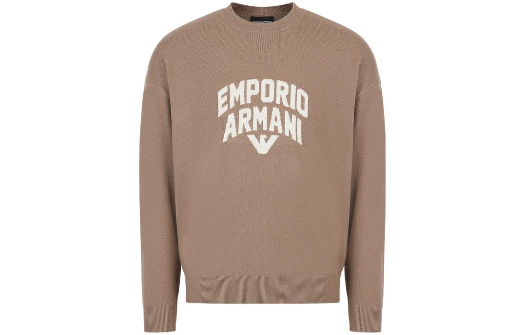 Emporio Armani SS23 Logo Embroidered Crewneck Knit Sweater Oatmeal Brown Men. 3R1MXA-1MDXZ-0144 圖 2