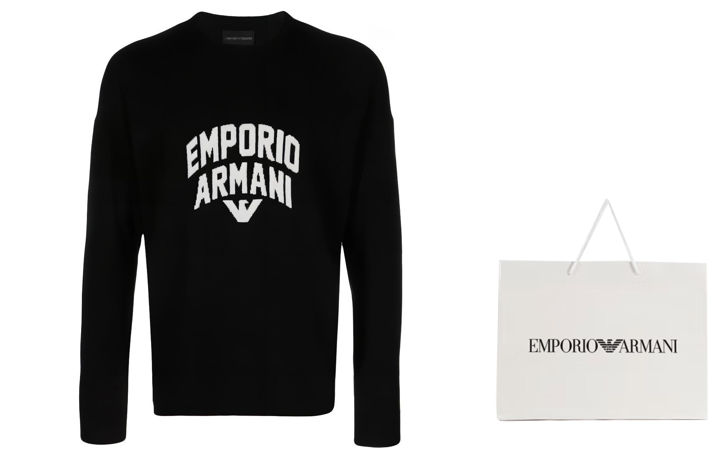 Emporio Armani SS23 Logo Embroidered Crewneck Knit Sweater  Black 3R1MXA-1MDXZ-0999 圖 3