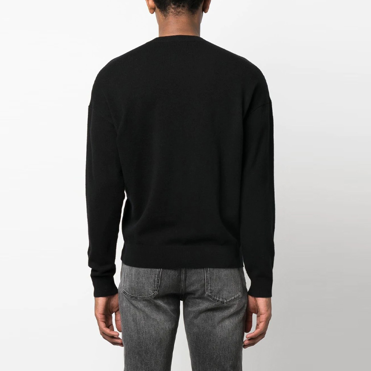 Emporio Armani SS23 Logo Embroidered Crewneck Knit Sweater  Black 3R1MXA-1MDXZ-0999 圖 5