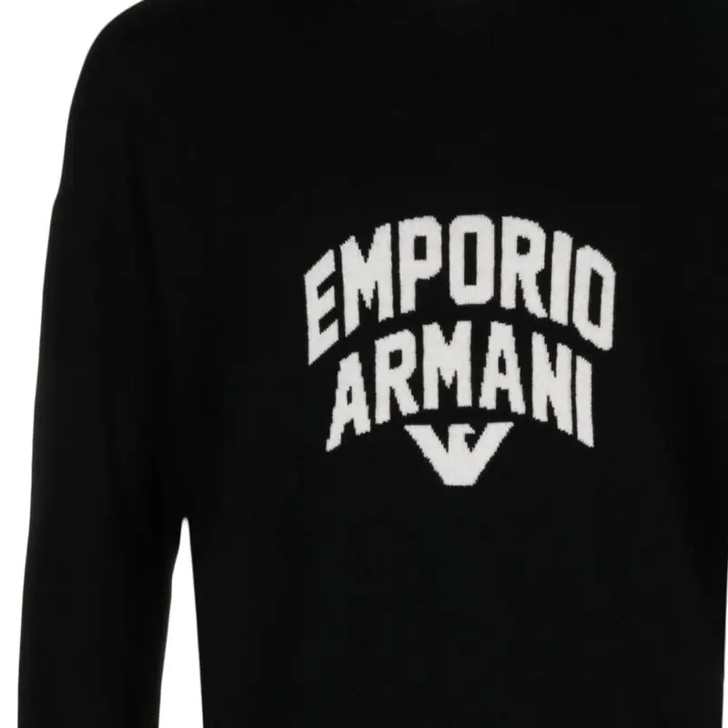 Emporio Armani SS23 Logo Embroidered Crewneck Knit Sweater  Black 3R1MXA-1MDXZ-0999 圖 8
