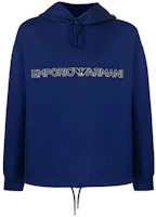 Emporio Armani SS23 Logo Embroidered Drawstring Hoodie Iron Blue 3R1MBC-1JHSZ-0862 Emporio Armani SS23 Logo Embroidered Drawstring Hoodie Iron Blue 3R1MBC-1JHSZ-0862